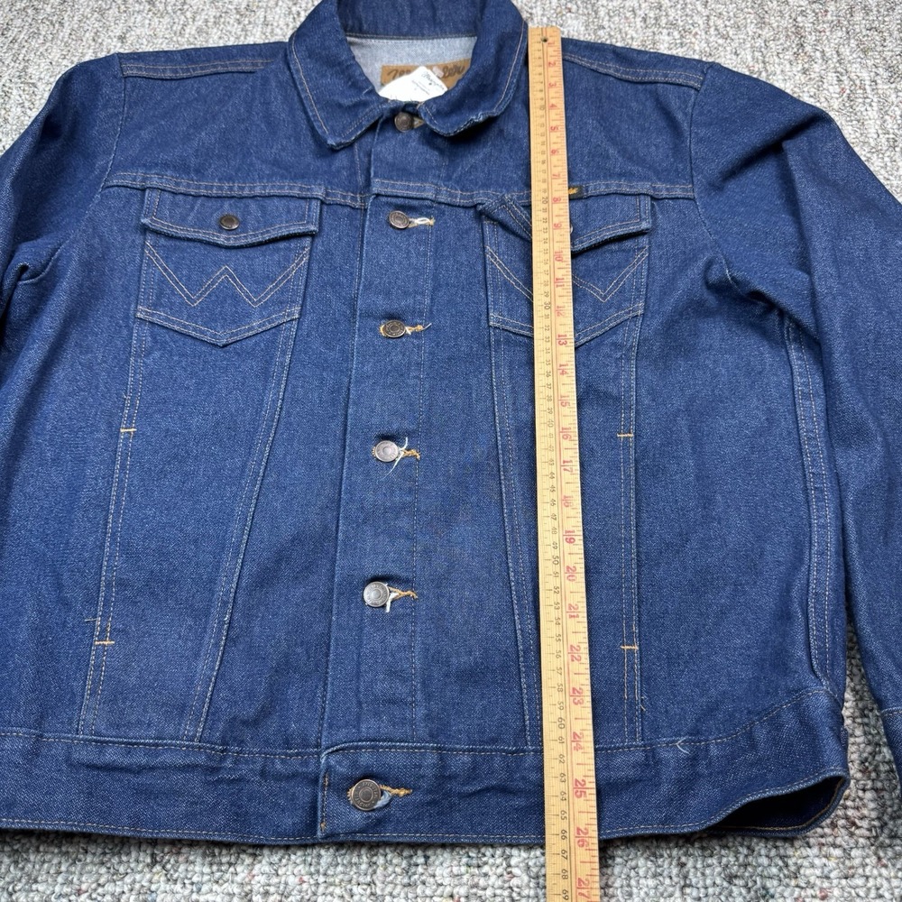 Vintage Wrangler Denim Jacket Mens Large Blue FFA Back Future Farmers Of America - Picture 5 of 11